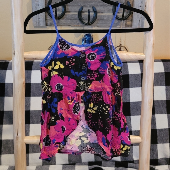 Roxy Girl size. Large open back tank shirt with buttons - Picture 2 of 6